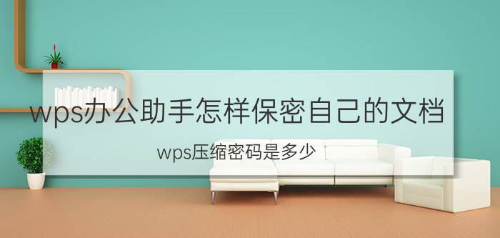 wps办公助手怎样保密自己的文档 wps压缩密码是多少？